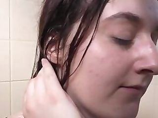 Showering Chubby Aussie With Big Tits